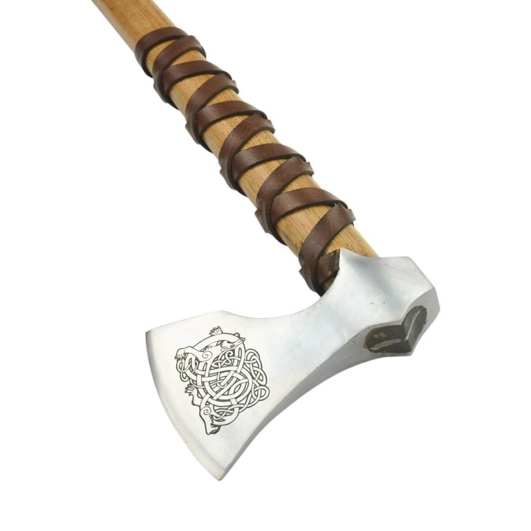Viking Type E Axe with Etched Norse Design