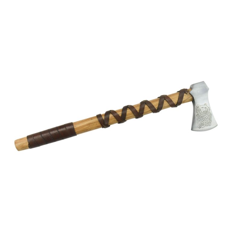 Viking Type K Axe with Etched Norse Wolf Design