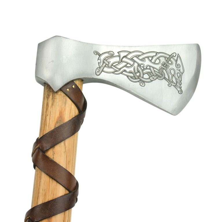 Viking Type L Axe with Etched Norse Design