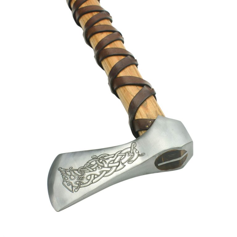 Viking Type L Axe with Etched Norse Design