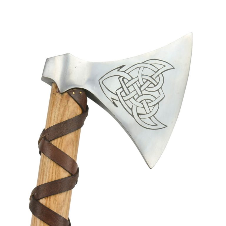 Viking Type M Axe with Etched Norse Design