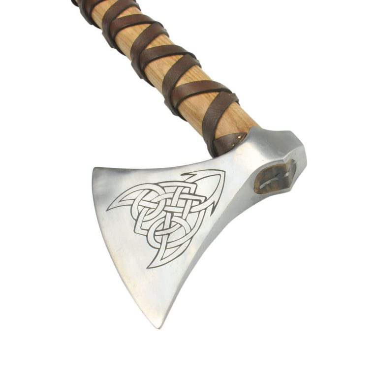 Viking Type M Axe with Etched Norse Design