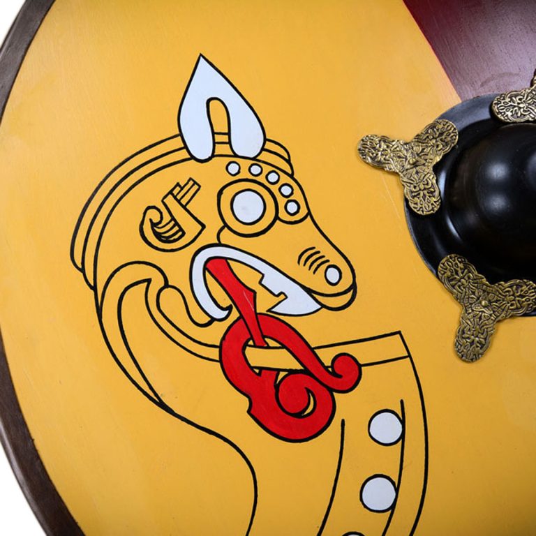 Viking Wooden Shield with Horse Design