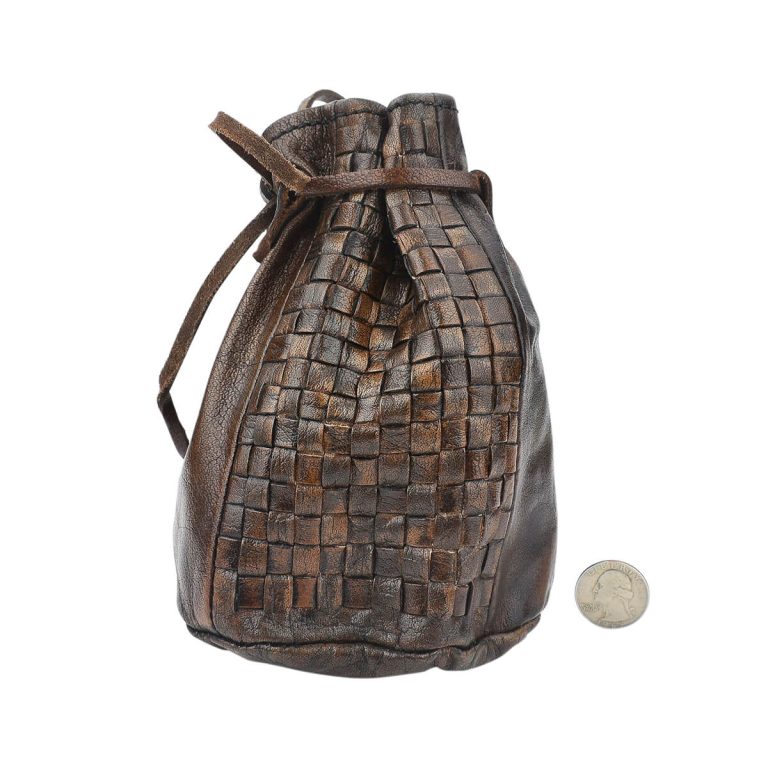Viking Woven Leather Coin Pouch