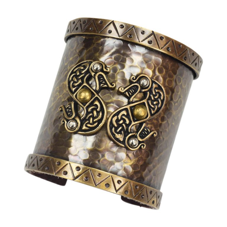 Viking Wrist Cuff with Serpents