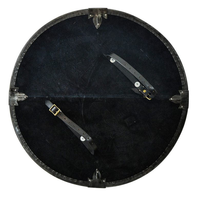 Wooden Round Shield with Riveted Cross