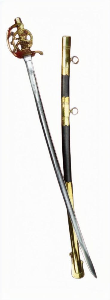 French Napoleonic Artillery Officer's Sword - leather scabbard