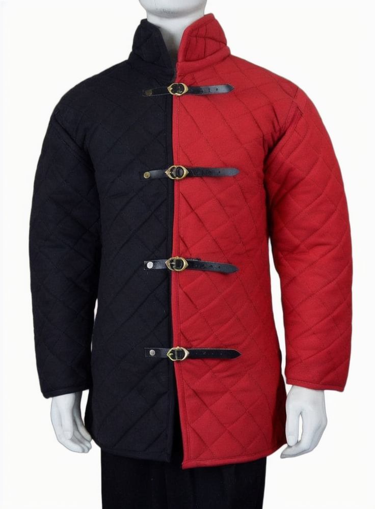 Front-Buckled Gambeson - Red and Black Duo Tone