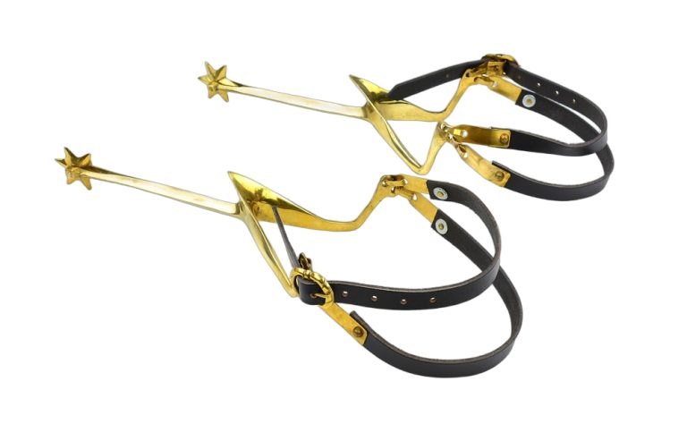 Gothic Knight's Long Spurs - Brass