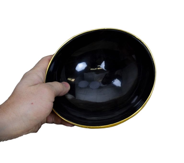 Horn Bowl with Brass Trim