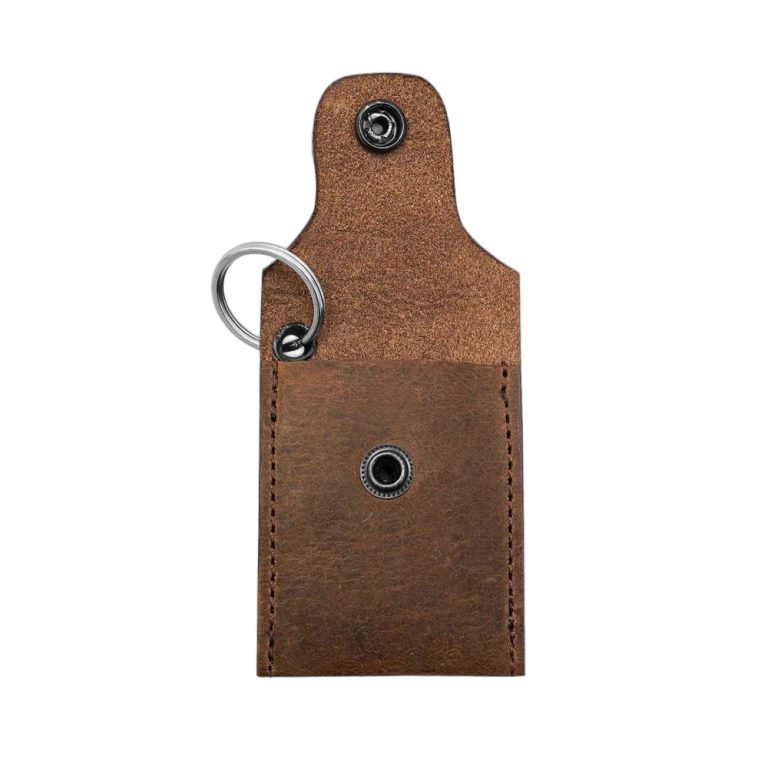 Keychain Coin Pouch  Genuine Leather  Brown