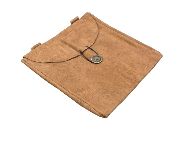 Large Brown Suede Leather Belt Pouch