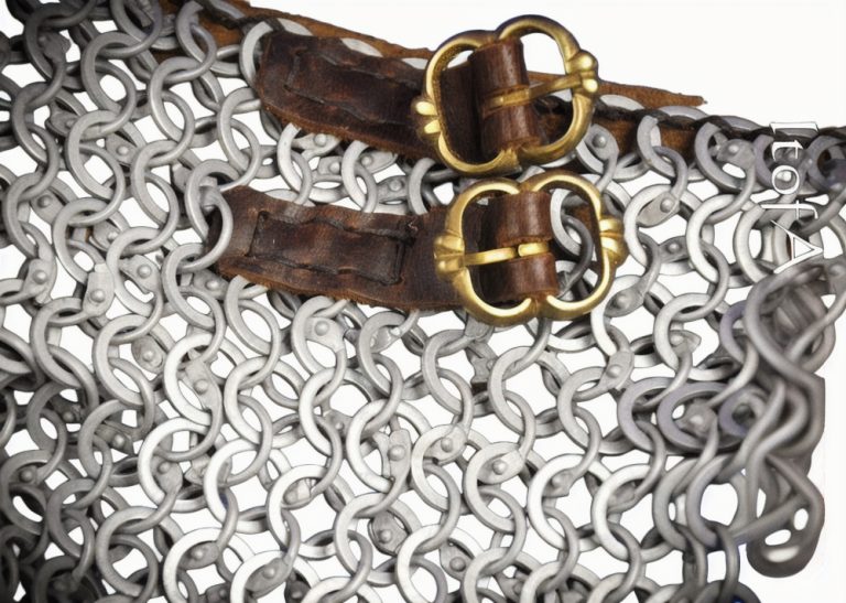 Aluminum Chainmail Standard - Bishop's Mantle - Dome Riveted Round Rings and Alternating Flat Rings