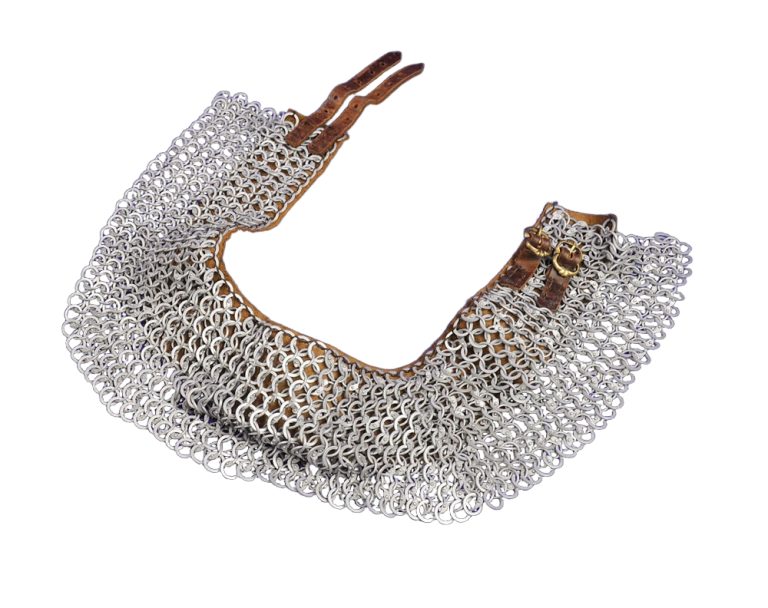 Aluminum Chainmail Standard - Bishop's Mantle - Dome Riveted Round Rings and Alternating Flat Rings