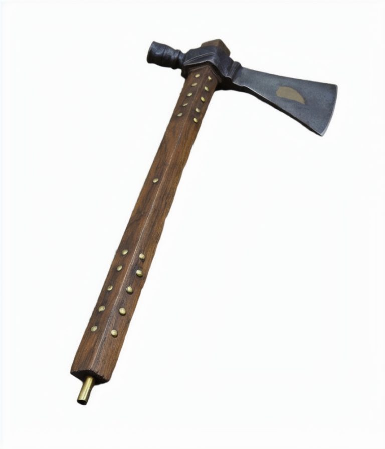 French Chippewa Brass-Heart Pipe Tomahawk