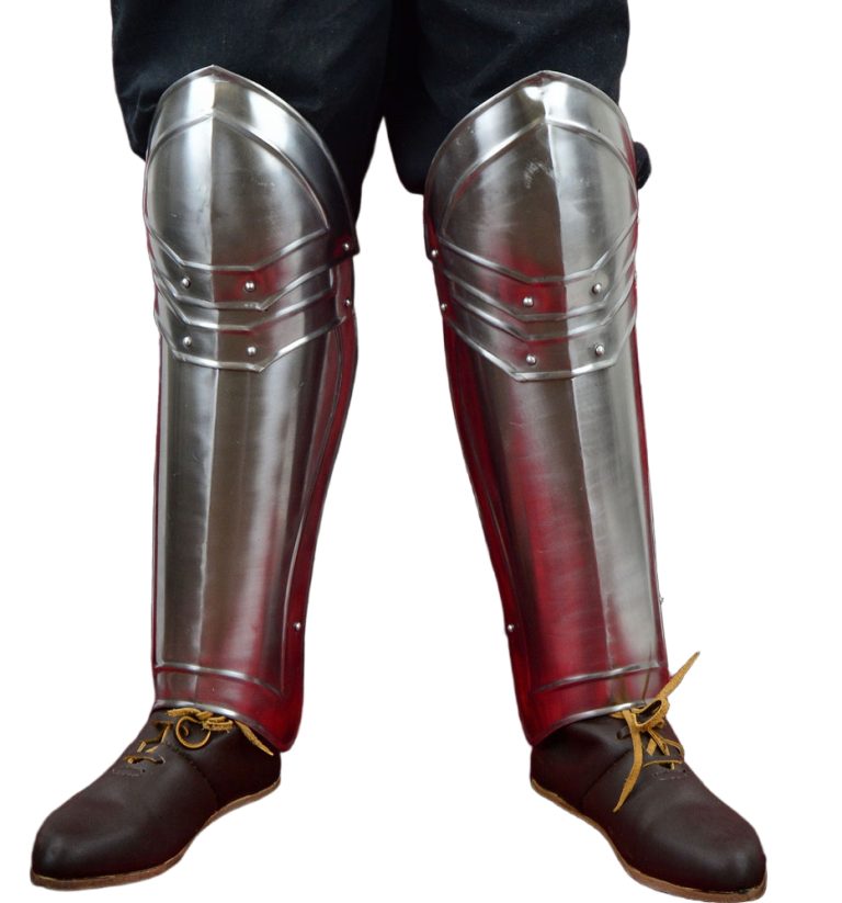 Greaves with Fixed Poleyns - 18 Gauge Steel