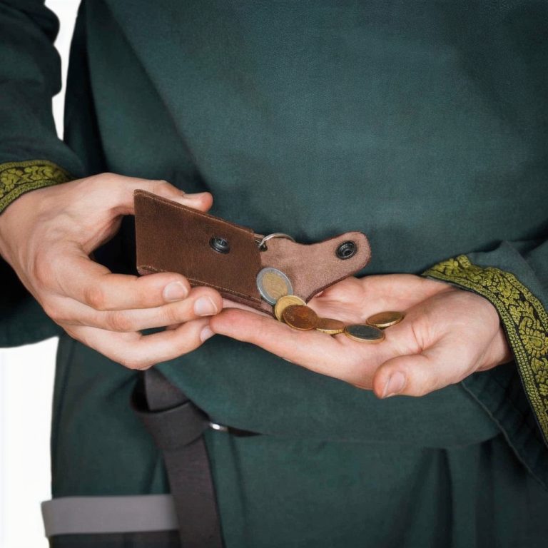 Keychain Coin Pouch  Genuine Leather  Brown