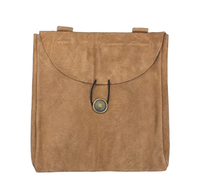 Large Brown Suede Leather Belt Pouch