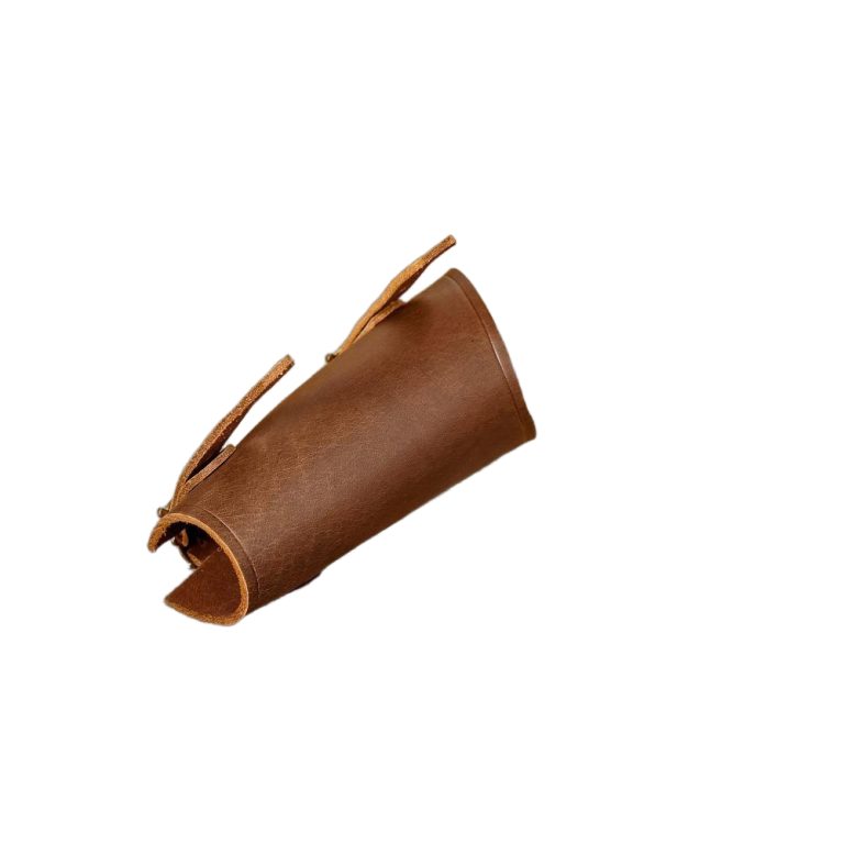 Medieval Archers Leather Bracer for Left Arm - Single Bracer - Brown