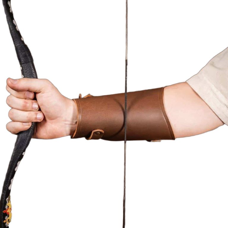 Medieval Archers Leather Bracer for Left Arm - Single Bracer - Brown