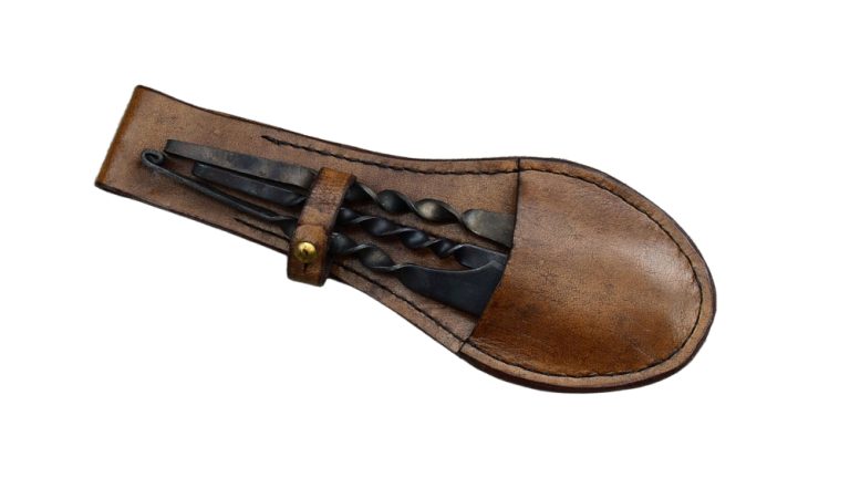 Medieval Cutlery Set with Wearable Leather Pouch