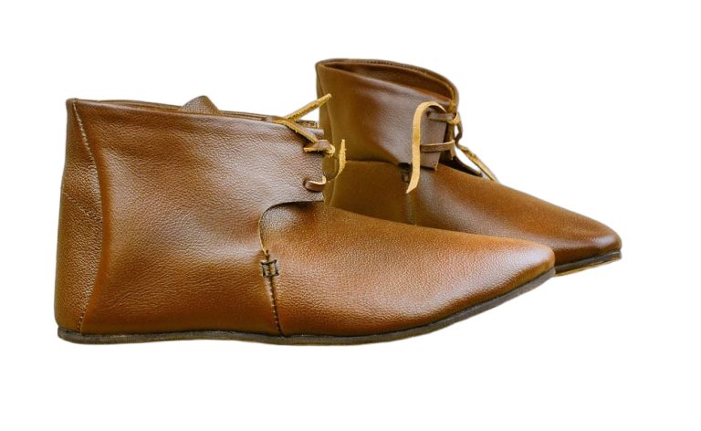 Medieval Leather Tie Shoes - Brown