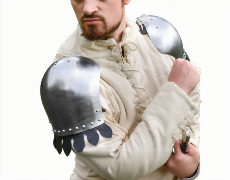 Medieval Pauldrons - Mountable Upgrade for Chainmail and Padded Armor - 16 Gauge Steel