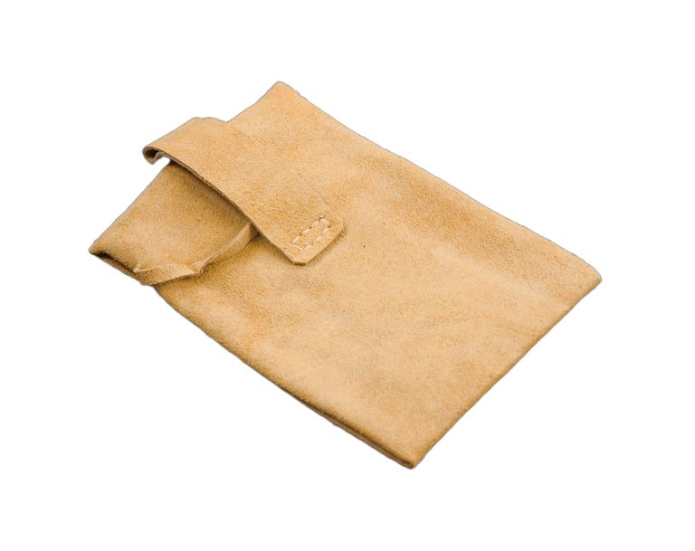 Natural Suede Leather Belt Pouch with Horn Toggle