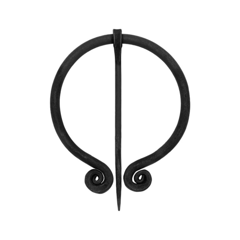 Iron Fibula Brooch with Spiraled Ends