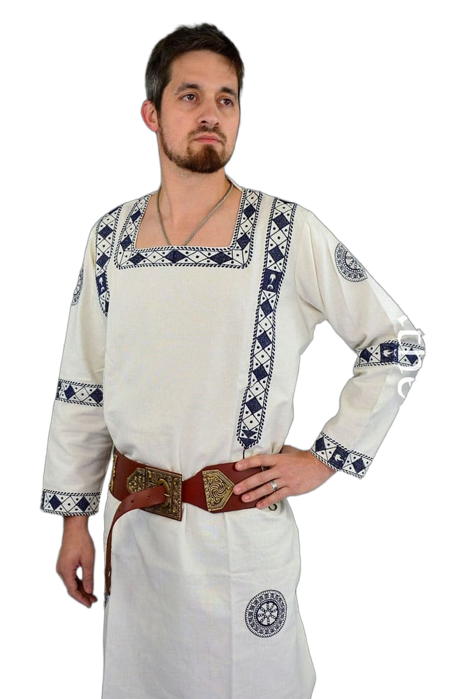 Late Roman Embroidered Tunic  Dark Blue