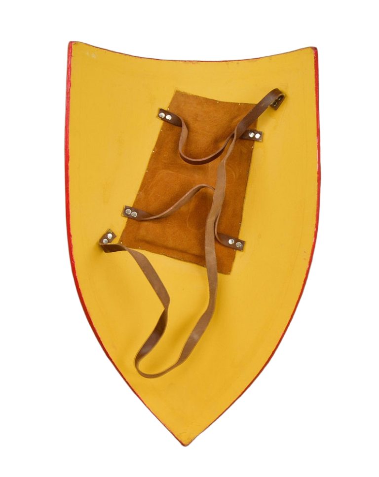 Medieval Heater Shield - White Lion on Red Field