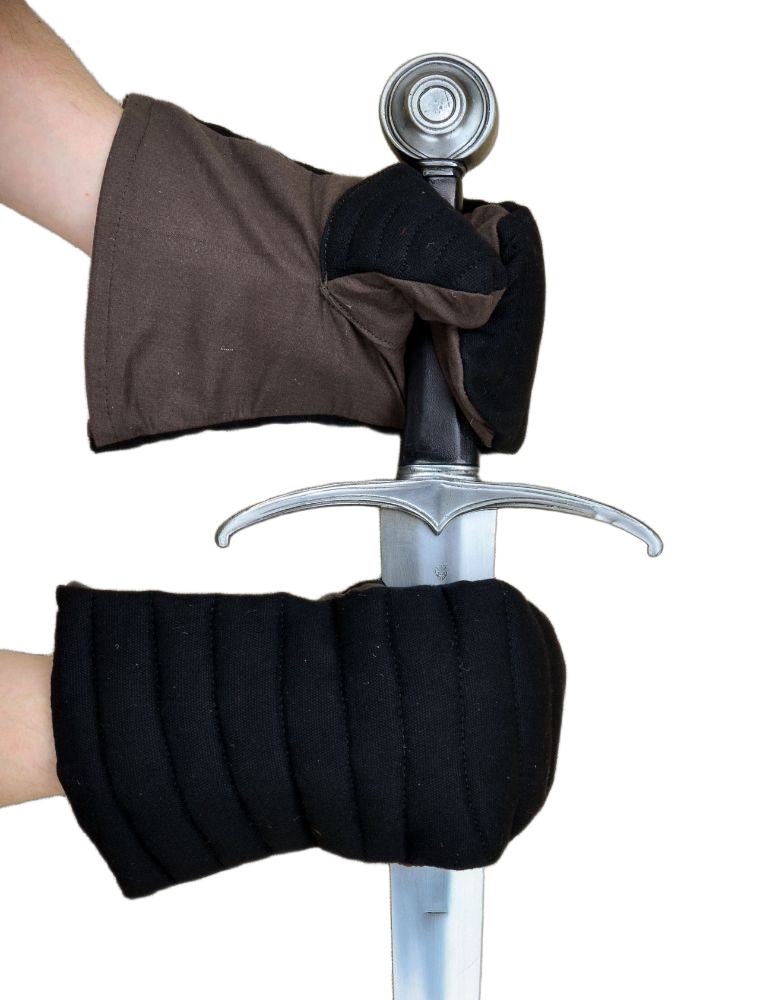 Padded Gambeson Mitten Gauntlets - Black