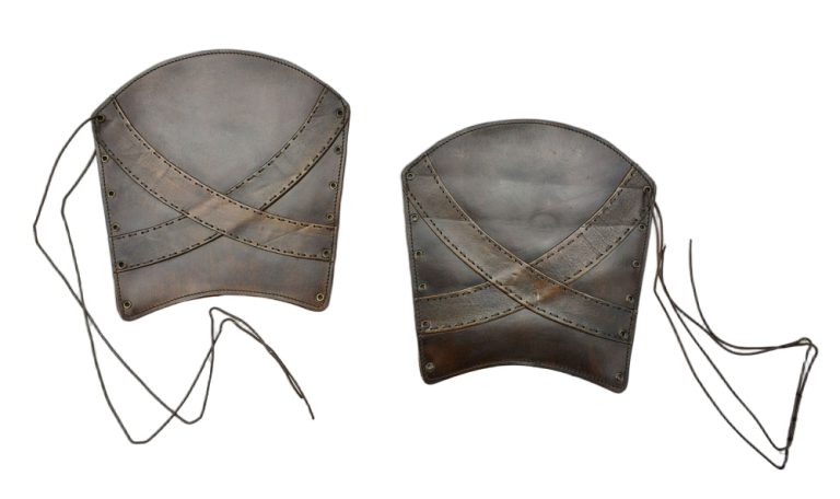 Padded Leather Greaves with Banding