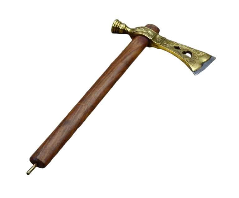 Peace Pipe Tomahawk - Brass with Steel Edge