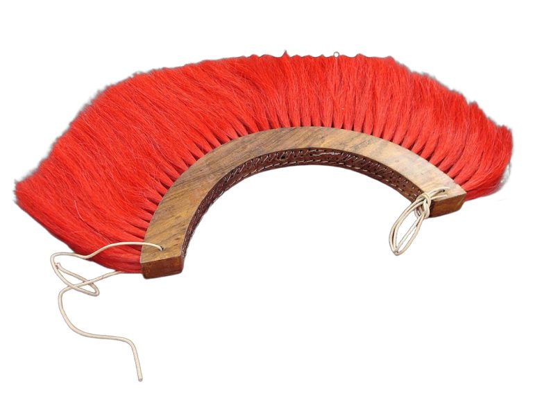 Red Plume With Wooden Base