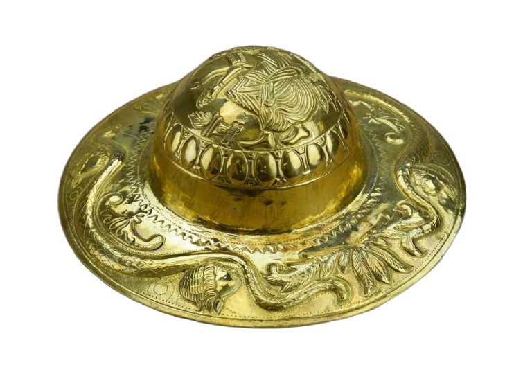 Roman Embossed Brass Shield Boss - 20 Gauge