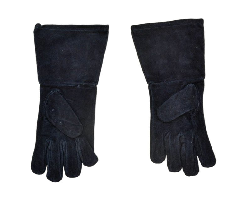 Suede Leather Swordsman's Gauntlets - Black