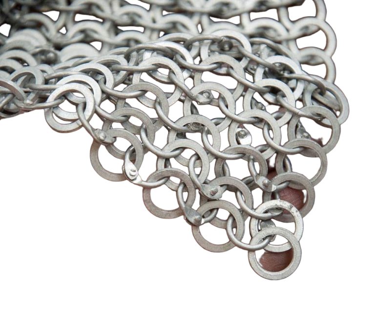 Aluminum Chainmail Leggings - Dome Riveted Round Rings and Alternating Flat Rings