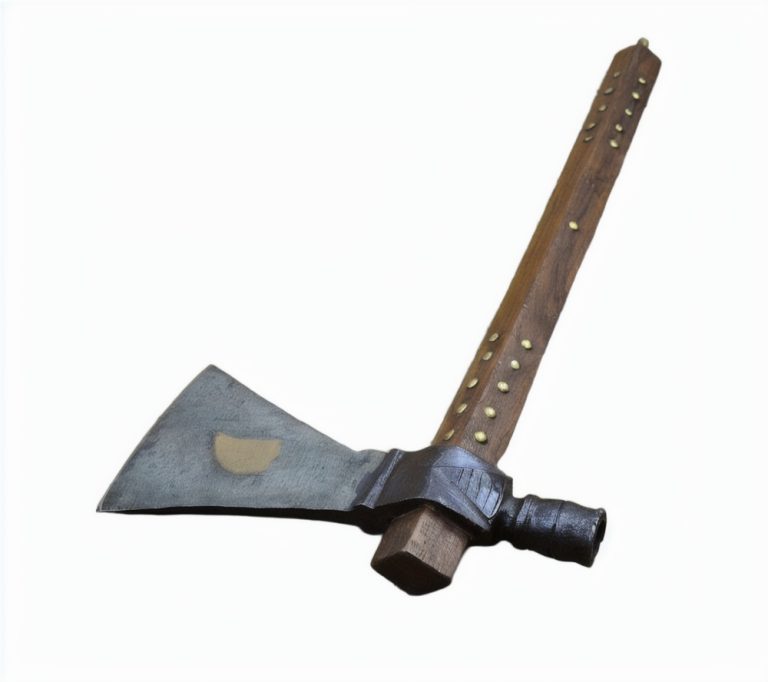 French Chippewa Brass-Heart Pipe Tomahawk
