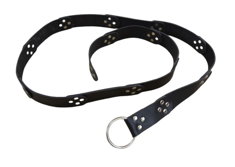 Leather Segmented Medieval Belt  Black