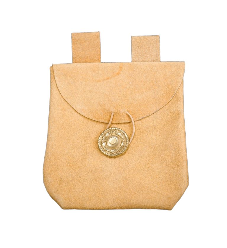 Natural Suede Leather Belt Pouch