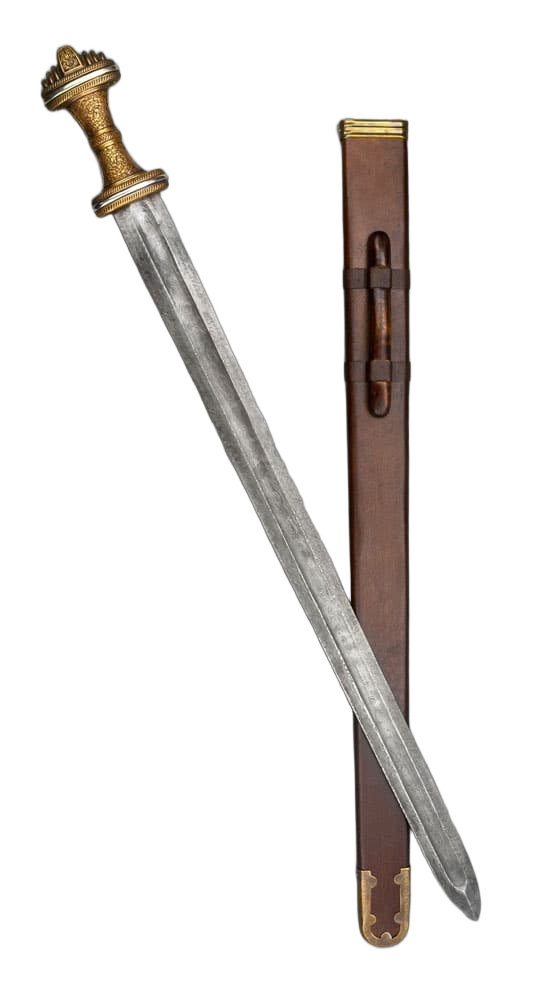 The Fetter Lane Sword - 8th Century Saxon Sword - Bronze Hilt with Damascus Blade