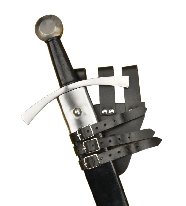 Three-Buckled Angled Sword Frog  Black