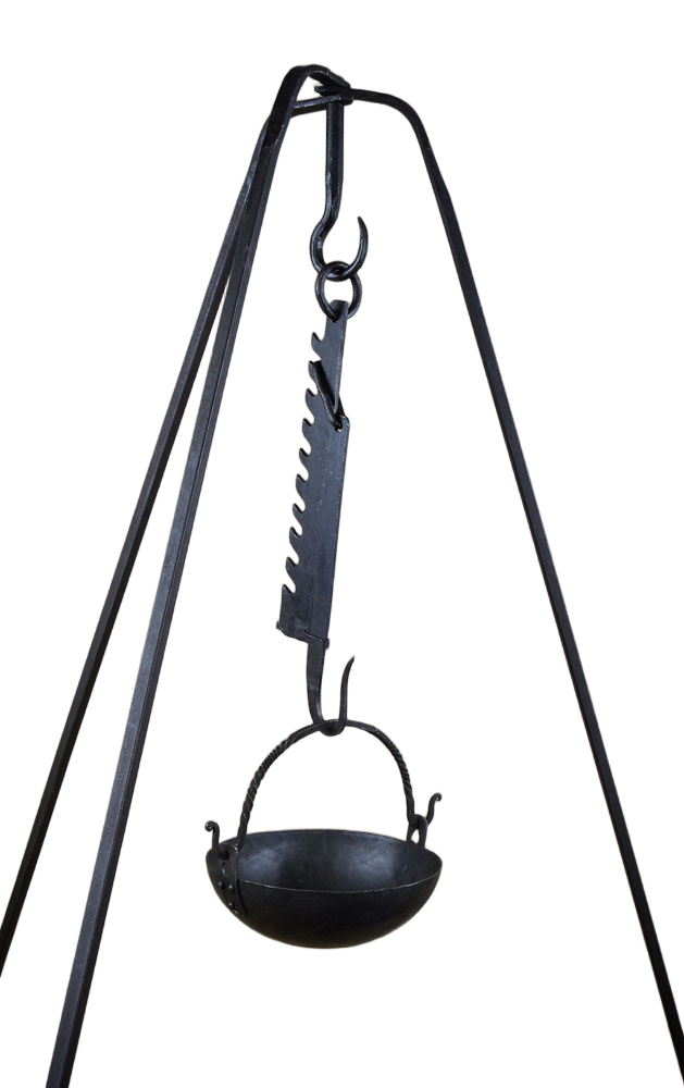 Three-Legged Foldable Iron Kettle Stand