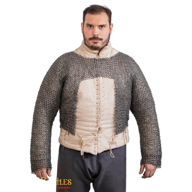 Titanium Chainmail Half Hauberk / Voiders - Dome Riveted Flat Rings