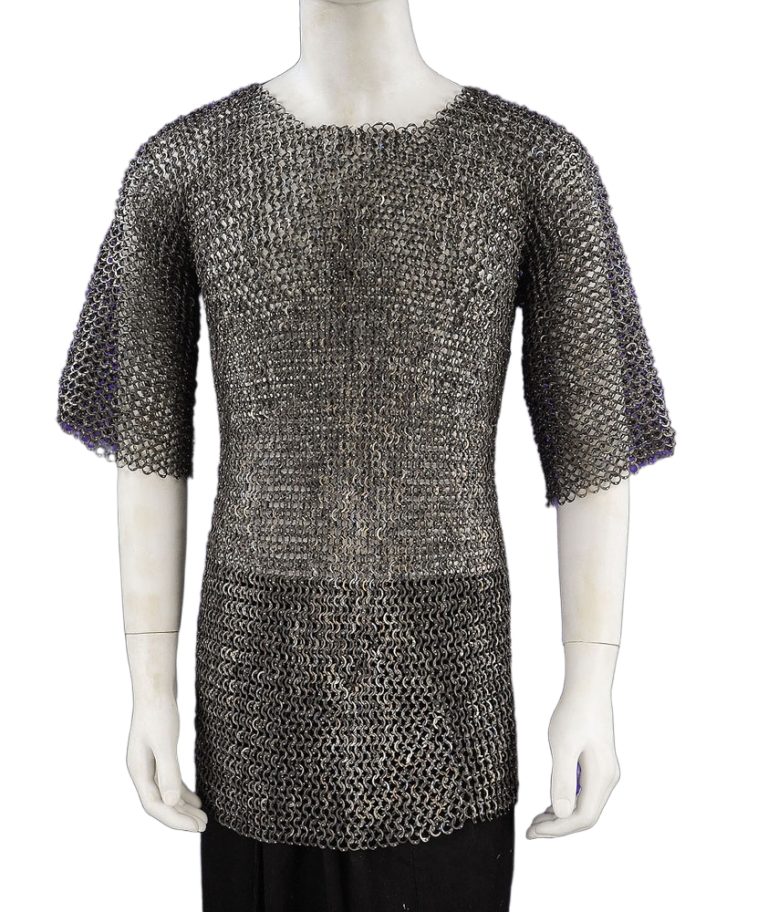 Titanium Chainmail Haubergeon - Dome Riveted Flat Rings