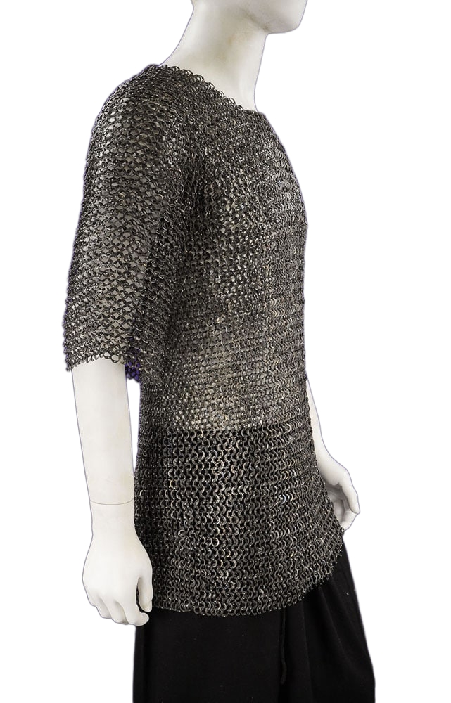 Titanium Chainmail Haubergeon - Dome Riveted Flat Rings