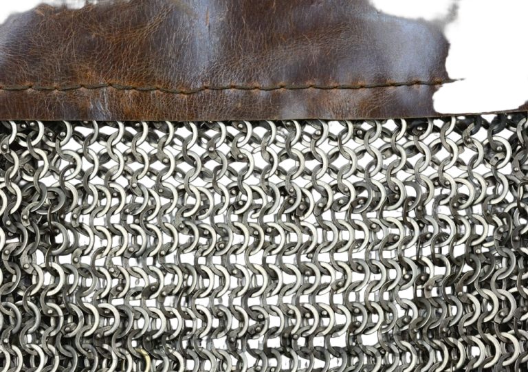 Aventail for Helm  Alternating Dome Riveted Flat Rings  Stainless Steel