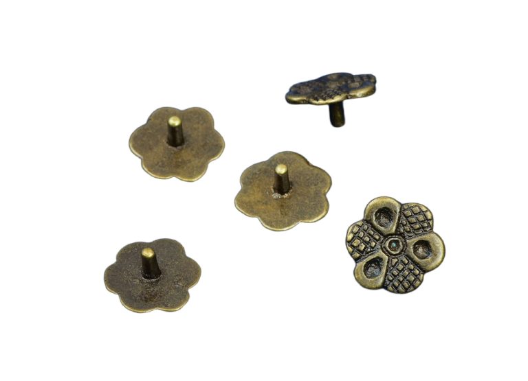 Medieval Brass Belt Studs / Conchos - Set of 5