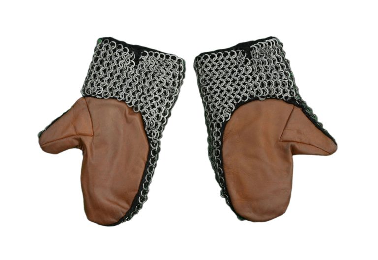 Padded Chainmail Mitten Gauntlets - Alternating Dome Riveted Mild Steel Flat Rings